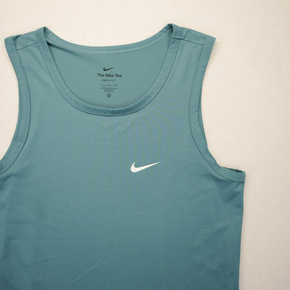 Nike‎ Teal Blue Dri-Fit The Nike Tee Swoosh Tank Top Men's Small Athletic Wear